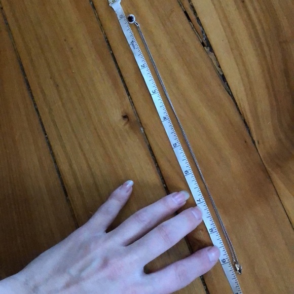 NEW Sterling Silver Gemstone Diamond Necklace - Picture 8 of 9